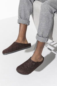 Birkenstock Zermatt Wool Felt Shearling Slippers for Men in Mocha