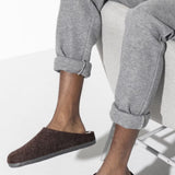 Birkenstock Zermatt Wool Felt Shearling Slippers for Men in Mocha