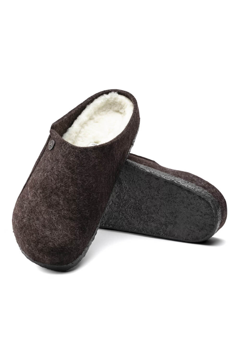 Birkenstock Zermatt Wool Felt Shearling Slippers for Men in Mocha