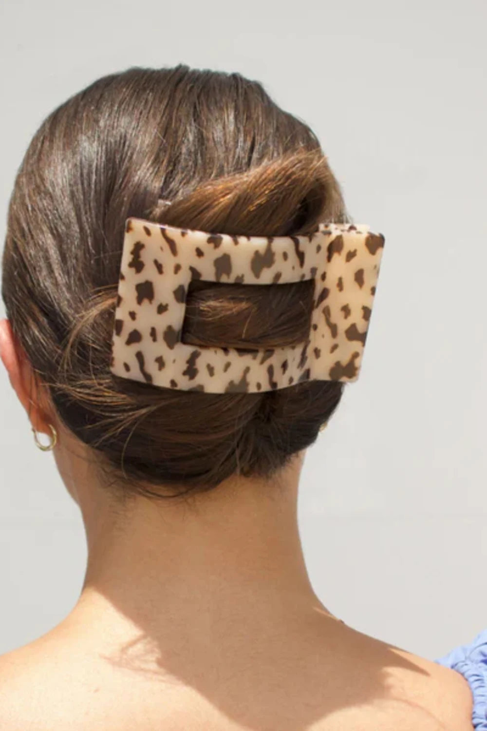 Teleties Large Flat Rectangle Clip in Blonde Tortoise  | TT-FCL03-023