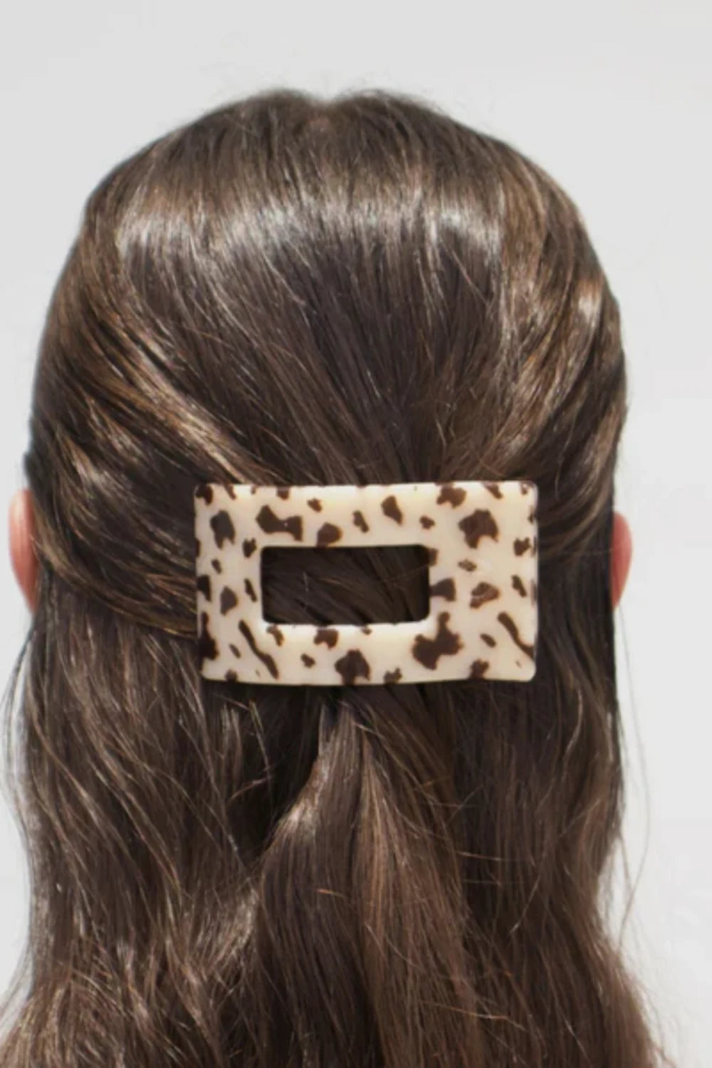 Teleties Small Flat Rectangle Clip in Blonde Tortoiseshell 