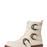 Blowfish Malibu Shoes Vigor Buckle Booties for Women in White