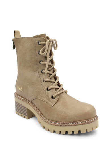 Blowfish Malibu Shoes Leith Lace Lug Booties for Women in Brown