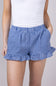 Gingham Ruffle Shorts for Women in Blue