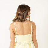 Ruffle Flare Hem Cami Tank Top for Women in Yellow