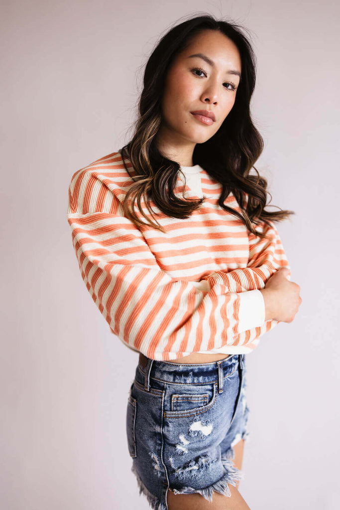トップス sheller back ribbon stripe knit tops Amazon.com: Sweaters for Women Round Neck Long Sleeve