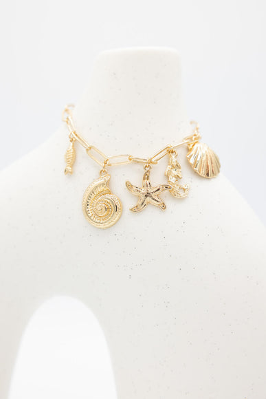 Sea Life Charm Bracelet in Gold