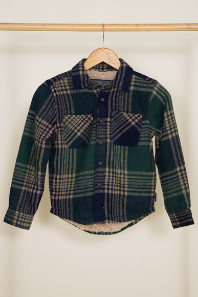 Brooklyn Cloth Youth Sherpa Lined Shacket for Boys in Green