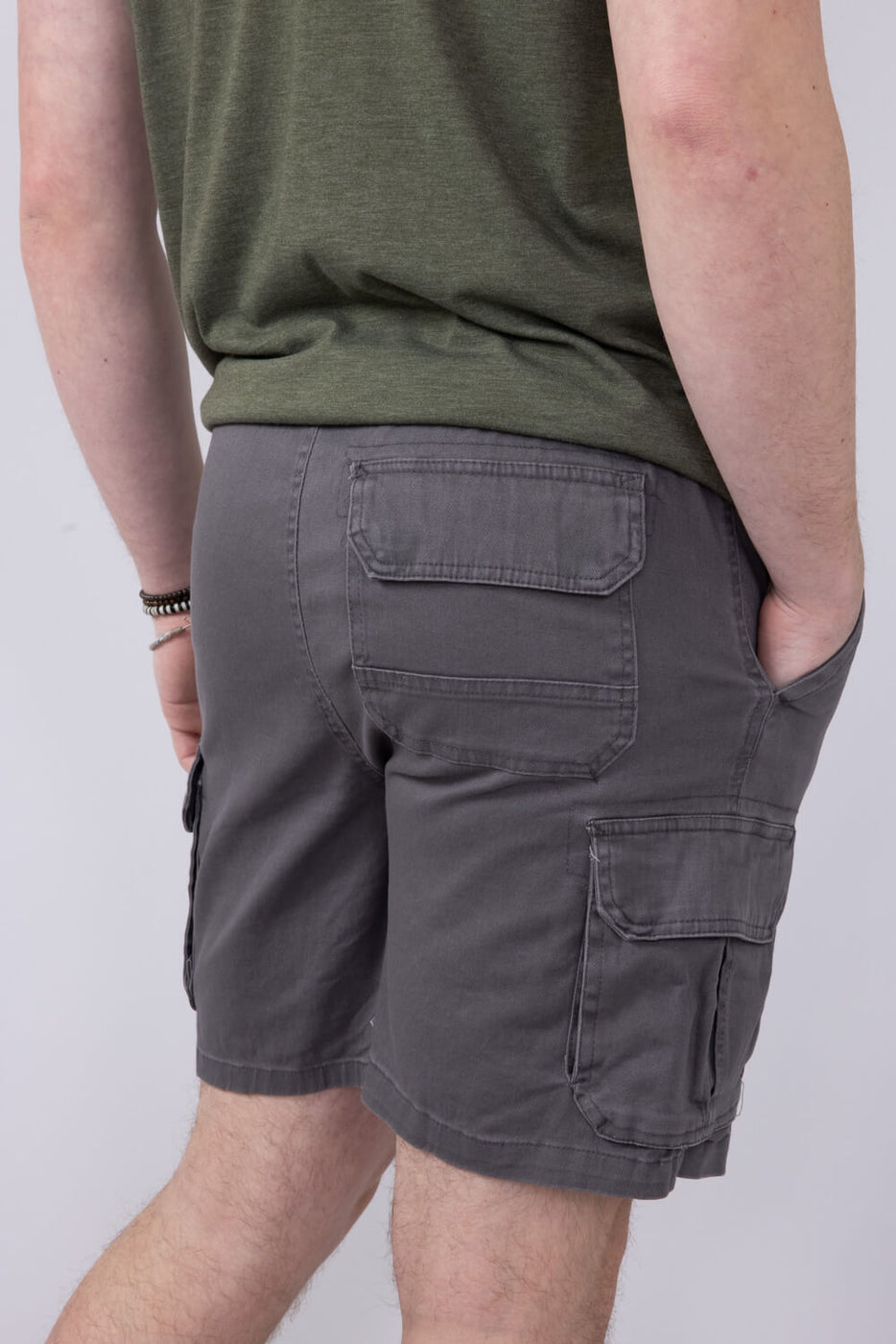 Brooklyn Cloth Washed Twill Shorts for Men in Charcoal