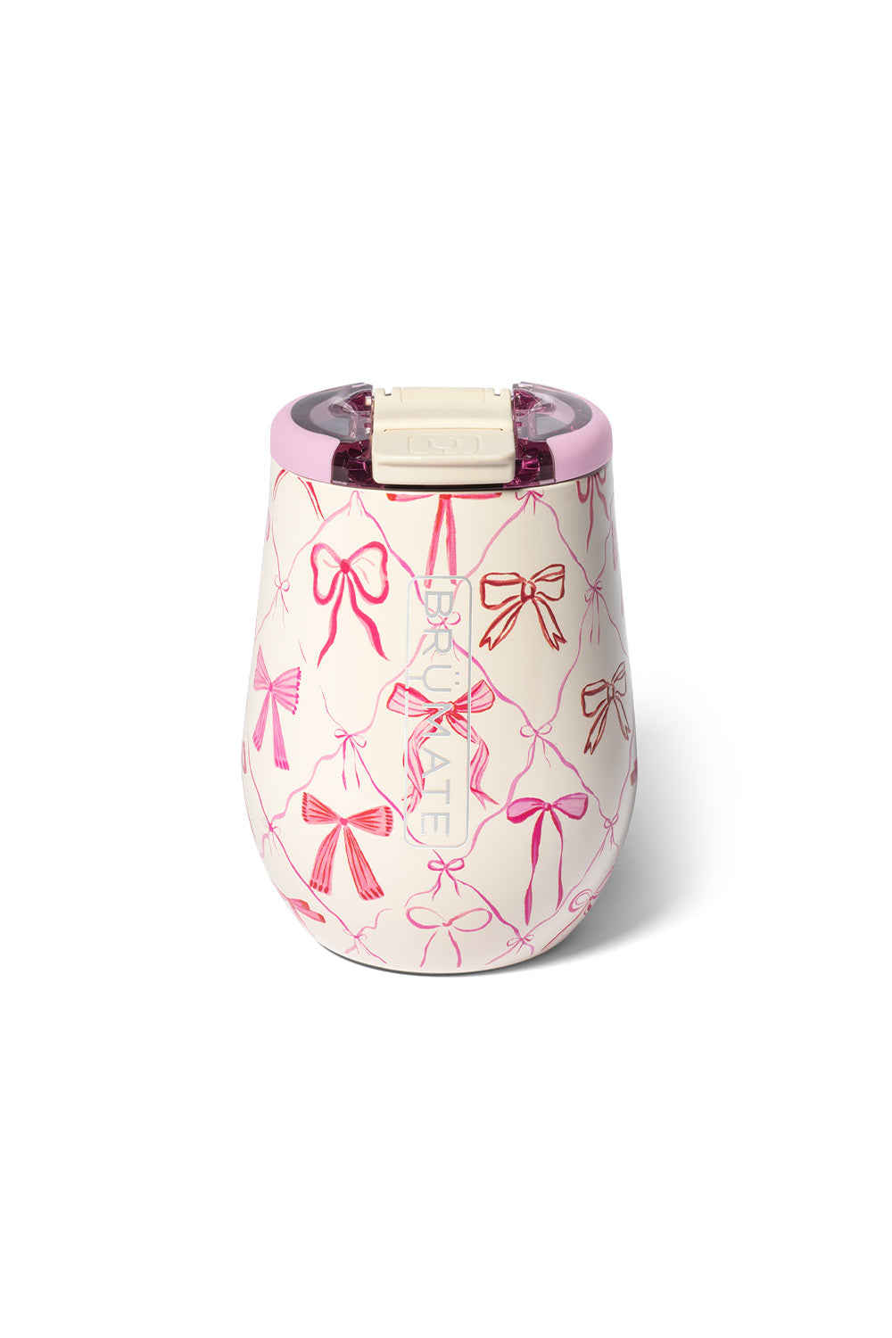 BruMate Uncork'd 14 oz Wine Tumbler in Pink Bows