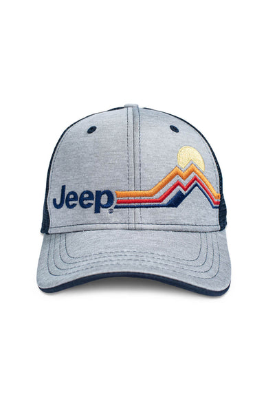 Jeep Mountain Stripe Trucker Hat for Men in Grey