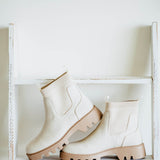 B52 by Bullboxer Lug Booties for Women in Off White