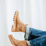 B52 by Bullboxer Lug Booties for Women in Off Brown