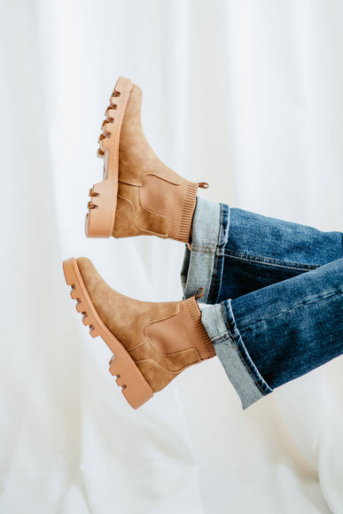 B52 by Bullboxer Lug Booties for Women in Off Brown