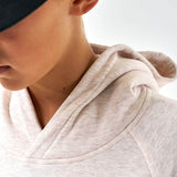 Burlebo Youth Deer Fleece Hoodie for Boys in Oatmeal