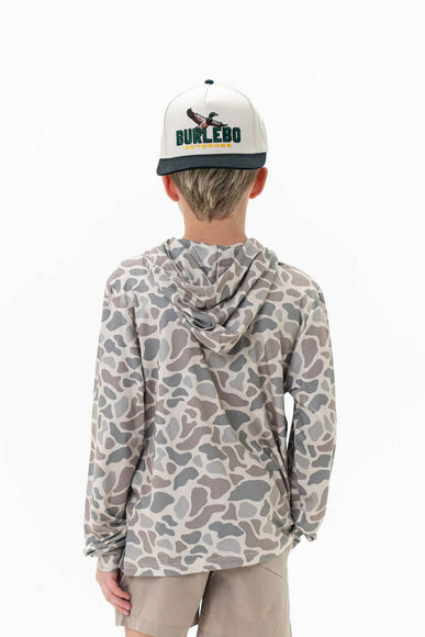 Burlebo Youth Performance Hoodie for Boys in Grey Camo