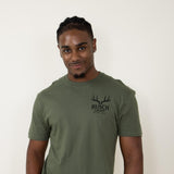 Brew City Apparel Busch Light Buck Scene T-Shirt for Men in Green