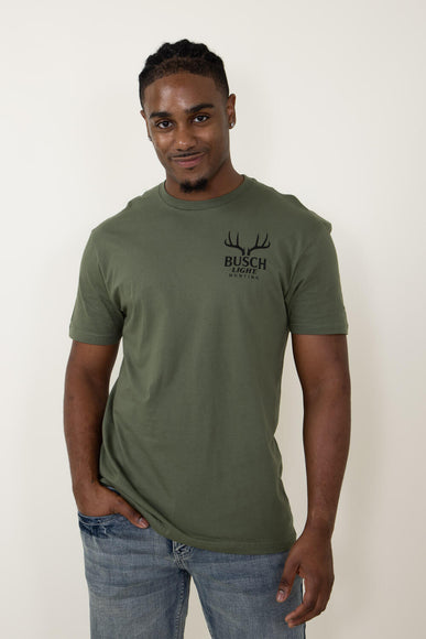 Brew City Apparel Busch Light Buck Scene T-Shirt for Men in Green