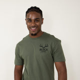 Brew City Apparel Busch Light Buck Scene T-Shirt for Men in Green