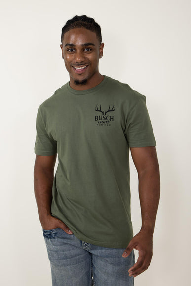 Brew City Apparel Busch Light Buck Scene T-Shirt for Men in Green
