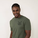 Brew City Apparel Busch Light Buck Scene T-Shirt for Men in Green