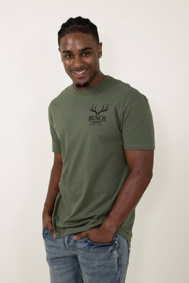 Brew City Apparel Busch Light Buck Scene T-Shirt for Men in Green