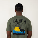 Brew City Apparel Busch Light Buck Scene T-Shirt for Men in Green
