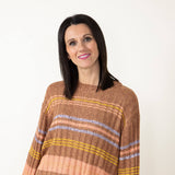 By Together Multi Stripe Sweater for Women in Brown