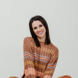 By Together Multi Stripe Sweater for Women in Brown