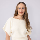 By Together Tie Back Cropped Sweater for Women in Cream