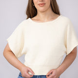 By Together Tie Back Cropped Sweater for Women in Cream