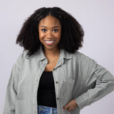 C&C California Relaxed Sunwashed Pebble Woven Shirt for Women in Sage