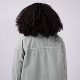 C&C California Relaxed Sunwashed Pebble Woven Shirt for Women in Sage
