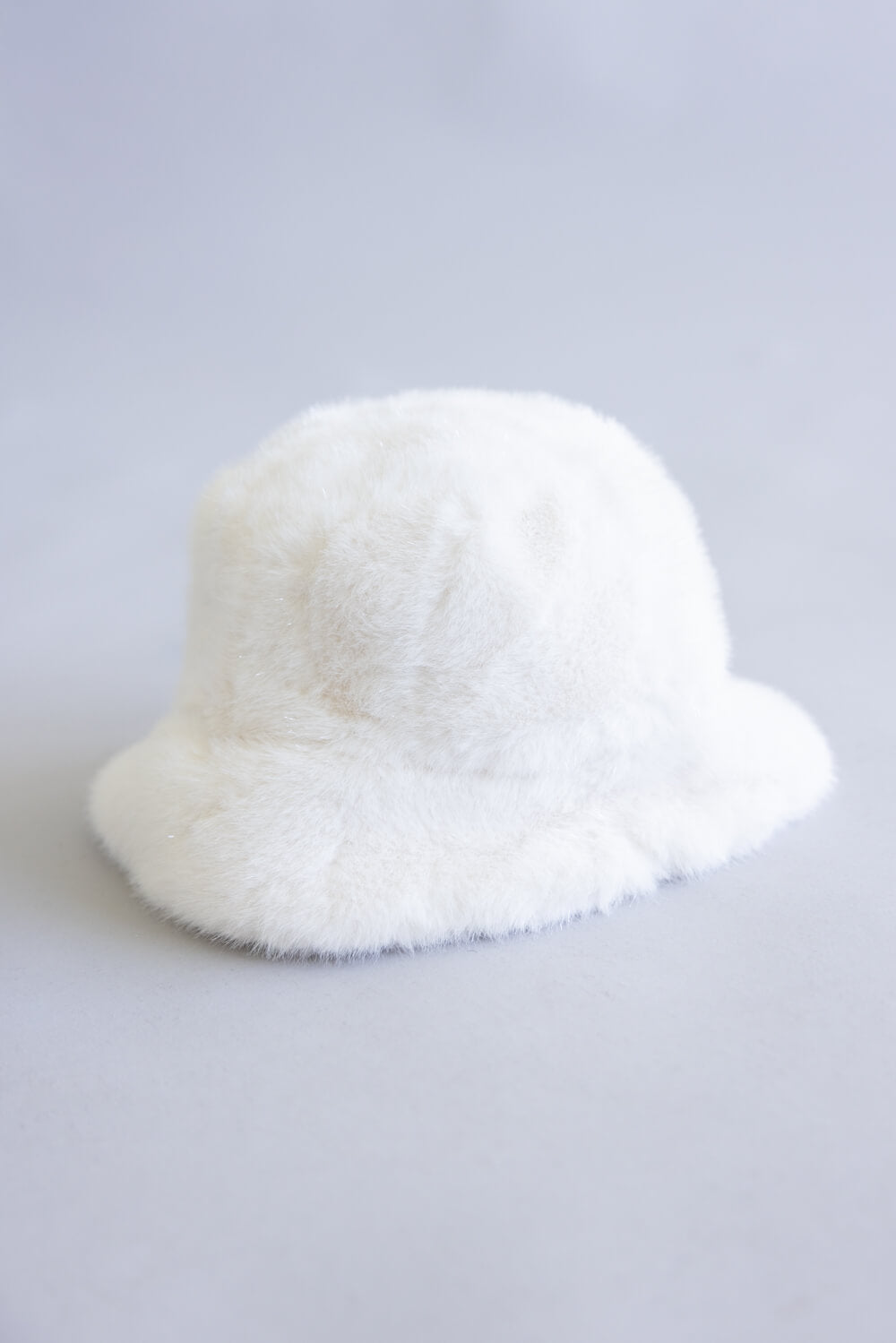 C.C. Glitter Fur Bucker Hat for Women in Ivory