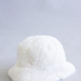 C.C. Glitter Fur Bucker Hat for Women in Ivory