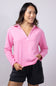 C&C California Samantha Collared Sunwashed French Terry Pullover for Women in Pink