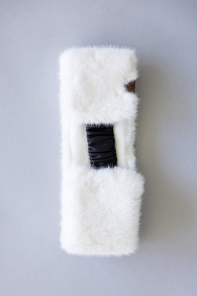C.C. Glitter Fur Headwrap for Women in Ivory
