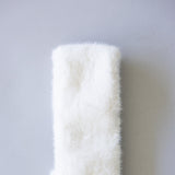 C.C. Glitter Fur Headwrap for Women in Ivory