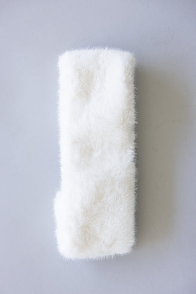C.C. Glitter Fur Headwrap for Women in Ivory
