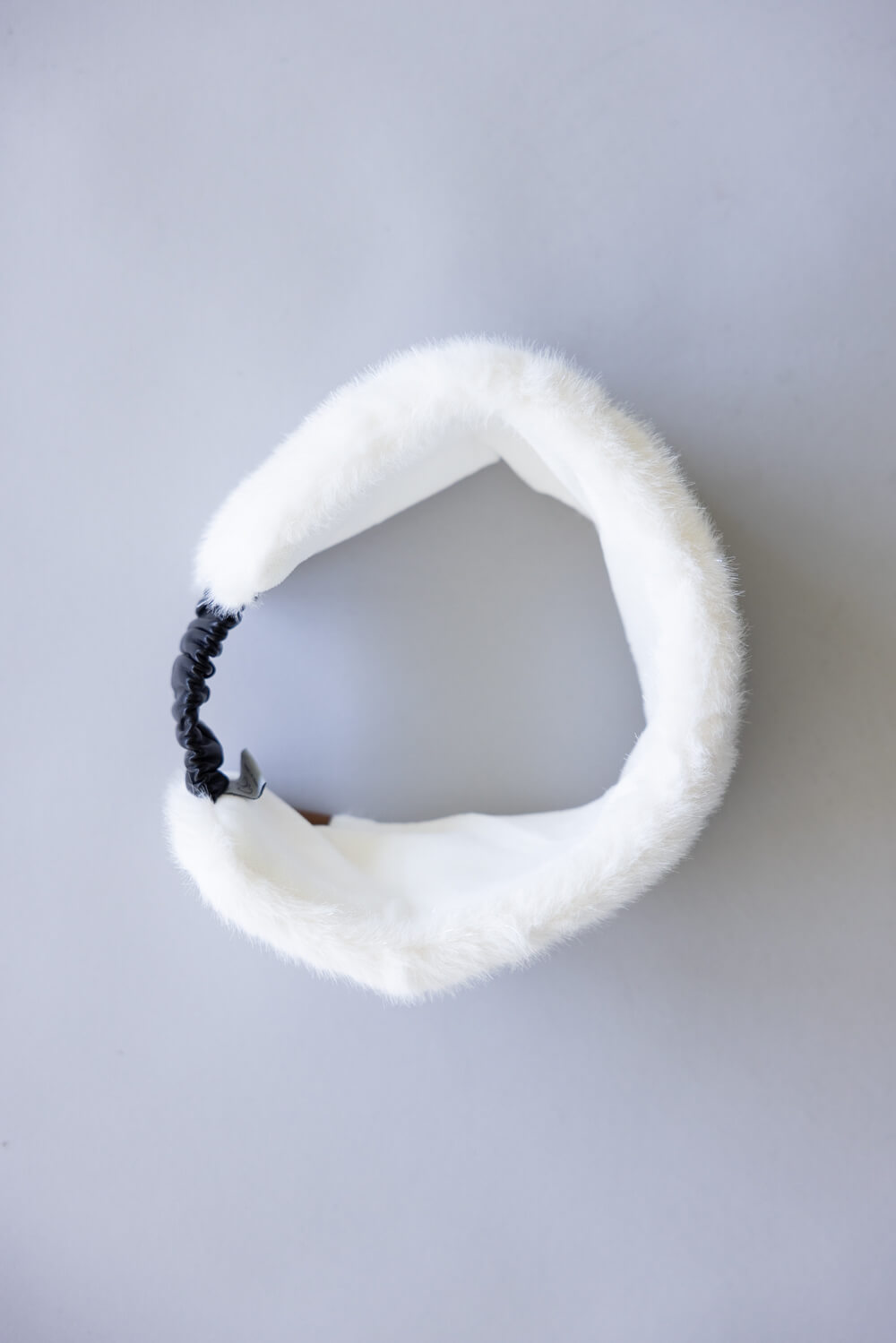 C.C. Glitter Fur Headwrap for Women in Ivory