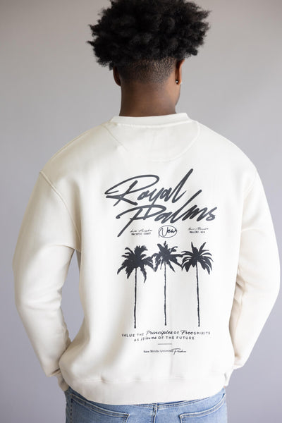 Royal Palms Crewneck for Men in Sand 