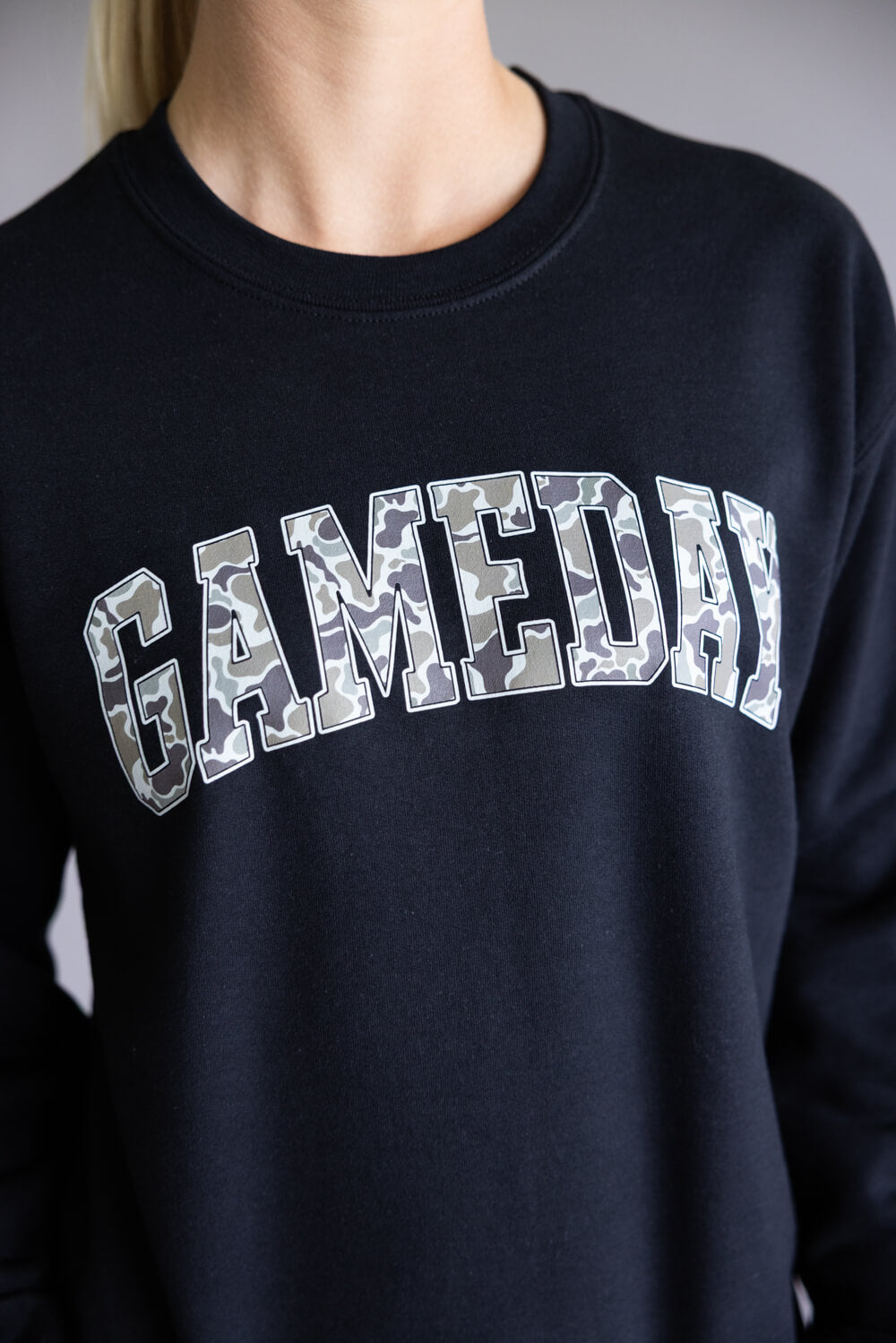 Gameday Camo Sweatshirt for Women in Black