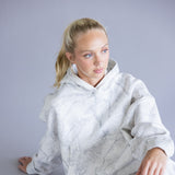 Camo Fleece Hoodie for Women in Grey