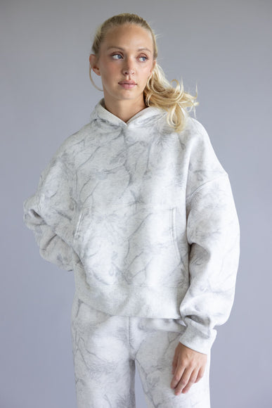 Camo Fleece Hoodie for Women in Grey