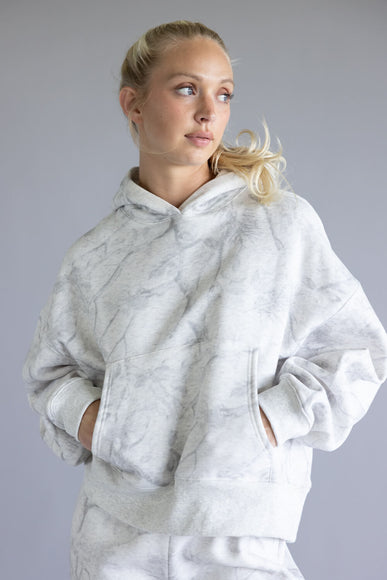 Camo Fleece Hoodie for Women in Grey