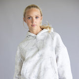 Camo Fleece Hoodie for Women in Grey
