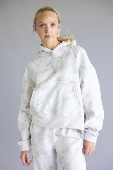 Camo Fleece Hoodie for Women in Grey