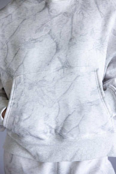 Camo Fleece Hoodie for Women in Grey