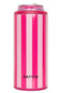 Pink and white striped can cooler with 'KATYDID' branding on a white background