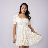 Floral Tiered Dress for Women in Ivory